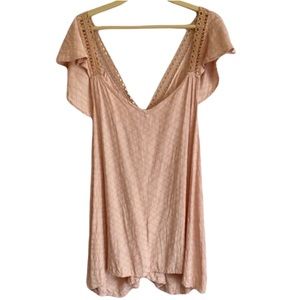 Haute Project LA dusty peach boho flutter sleeve tank top/blouse Women’s XL